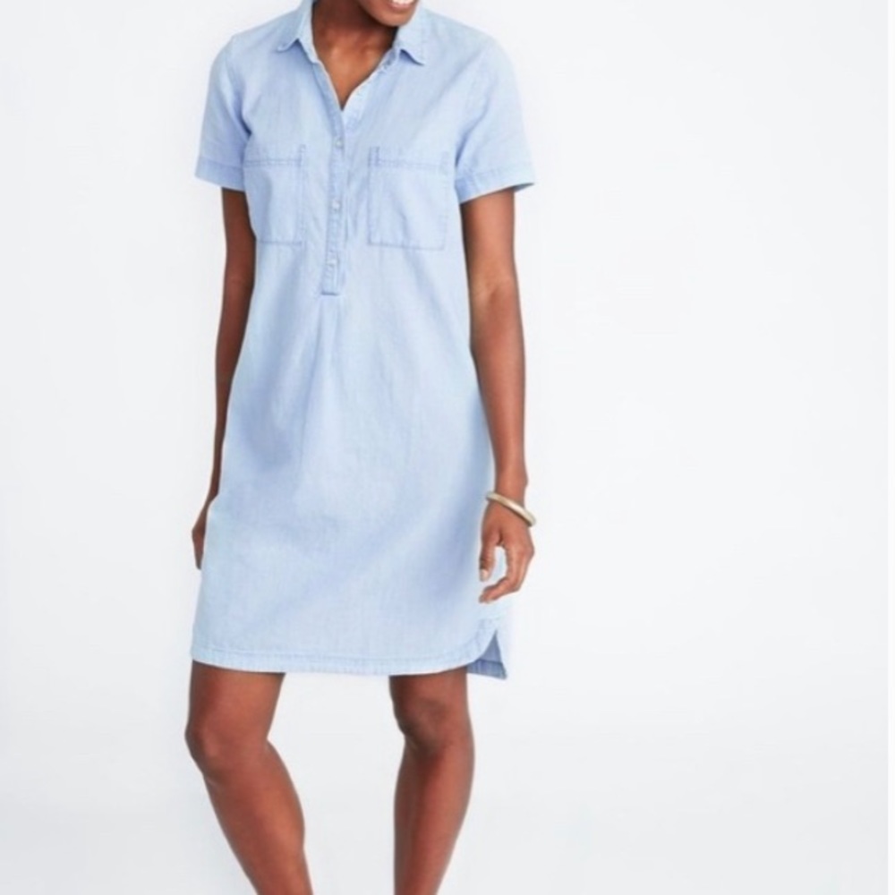 Chambray Shirt Dress | Size Small|